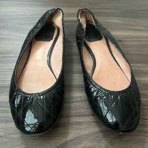 Dior patent leather ballet flats